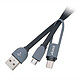 Akasa Câble 2-en-1 USB Type-C et Micro USB B vers USB 2.0 Type-A Cordon USB-C mâle et Micro USB Type B mâle / USB-A 2.0 mâle (100 cm)
