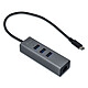 i-tec USB-C Metal Hub 3 Port + Gigabit Ethernet Adaptateur USB-C vers Gigabit Ethernet et 3 x USB-A 3.0
