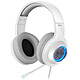 Edifier G4 (Blanco/Azul) Auriculares para videojuegos - circum-aural - sonido envolvente 7.1 virtual - retroiluminación azul - mando a distancia con cable