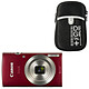 Canon IXUS 185 Rouge + Vanguard Beneto 6 Noir Appareil photo 20 MP - Zoom optique grand angle 8x - Vidéo HD + Etui de protection