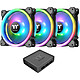 Thermaltake Riing Trio 12 LED RGB Radiator Fan Paquete de 3 ventiladores de refrigeración por agua del radiador 120 mm LED RGB 16,8 millones de colores + caja de control