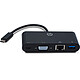 HP USB-C vers Hub VGA Station d'accueil et réplicateur de ports USB-C vers USB-C/VGAI/USB 3.0/Gigabit Ethernet
