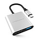 HyperDrive 4K HDMI 3-in-1 USB-C Hub (Silver) USB-C to 3-port hub (HDMI, USB-C with Power Dilvery and USB 3.1)