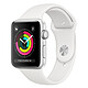 Apple Watch Series 3 GPS Aluminio Aluminio Plata Deportivo Blanco 42 mm Reloj conectado - Aluminio - Resistente al agua 50 m - GPS/GLONASS - Cardiofrecuencímetro - Pantalla Retina OLED 390 x 312 píxeles - Wi-Fi/Bluetooth 4.2 - watchOS 5 - Pulsera deportiva 42 mm