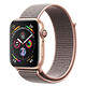 Apple Watch Serie 4 GPS Aluminio Aluminio Oro 44 mm Hebilla deportiva rosa Reloj conectado - Aluminio - Resistente al agua hasta 50 m - GPS/GLONASS - Cardiofrecuencímetro - Pantalla Retina OLED 448 x 368 píxeles - Wi-Fi/Bluetooth 5.0 - watchOS 5 - Pulsera deportiva 44 mm