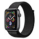 Apple Watch Series 4 GPS Aluminio Aluminio Lado Aluminio Gris Hebilla Deportiva Negro 44 mm Reloj conectado - Aluminio - Resistente al agua hasta 50 m - GPS/GLONASS - Cardiofrecuencímetro - Pantalla Retina OLED 448 x 368 píxeles - Wi-Fi/Bluetooth 5.0 - watchOS 5 - Pulsera deportiva 44 mm