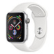 Apple Watch Series 4 GPS Aluminium Argent Sport Blanc 44 mm Montre connectée - Aluminium - Étanche 50 m - GPS/GLONASS - Cardiofréquencemètre - Écran Retina OLED 448 x 368 pixels - Wi-Fi/Bluetooth 5.0 - watchOS 5 - Bracelet Sport 44 mm