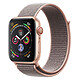 Apple Watch Serie 4 GPS + Hebilla deportiva de aluminio celular Gold rosa 40 mm Reloj conectado - Aluminio - Resistente al agua 50 m - GPS/GLONASS - Cardiofrecuencímetro - Pantalla Retina OLED 394 x 324 píxeles - Wi-Fi/Bluetooth 5.0 - watchOS 5 - WatchOS 5 - Pink Sport Buckle Bracelet 44 mm