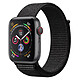 Apple Watch serie 4 GPS + Hebilla deportiva gris aluminio celular negro 44 mm Reloj conectado - Aluminio - Resistente al agua hasta 50 m - GPS/GLONASS - Cardiofrecuencímetro - Pantalla Retina OLED 448 x 368 píxeles - Wi-Fi/Bluetooth 5.0 - watchOS 5 - WatchOS 5 - Sport Buckle Bracelet Negro 44 mm