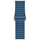 Apple Bracelet Cuir 44 mm Bleu Cape Cod - Large Bracelet en cuir pour Apple Watch 42/44 mm