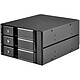 SilverStone FS303 Rack para 3 x HDD/SSD SAS/SATA de 3,5" para 2 bahías de unidades externas 5,25