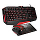 Spirit of Gamer PRO-MK3 Gamer set with wired keyboard with red backlighting (French AZERTY), wired optical mouse 3200 dpi, 8 buttons, red backlighting and mouse pad