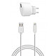 xqisit Travel Charger 2.4 A USB / Lightning Blanco Cargador de viaje con puerto USB 2.4 A y cable de relámpago 