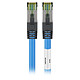 Goobay RJ45 Cat 8.1 S/FTP cable 0.25 m (Blue) Ethernet cable RJ45 blind catgorie 8.1 S/FTP 25 cm (Blue)