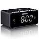Lenco CR-550 Negro Radio reloj con sintonizador FM, carga inalámbrica Qi y puerto de carga USB