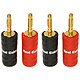 Real Cable B6932 Set of 4 banana plugs, gold-plated contacts for HP cables up to 10 mm