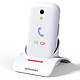 SwissVoice S28 Blanc Téléphone 2G compatible prothèses auditives M4/T4 - Ecran 2.8" 240 x 320 - Bluetooth 2.1 - 800 mAh