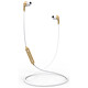 Akashi Auriculares Bluetooth con micrófono dorado Auriculares internos estéreo Bluetooth con control remoto y micrófono