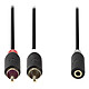 Nedis Câble Audio Stéréo 2 x RCA Mâles vers 3.5 mm Femelle - 20cm Cordon audio stéréo 2 x RCA vers 3.5 mm (Mâle/Femelle)