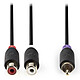 Nedis Subwoofer Cable RCA macho a 2 x RCA hembra - 20cm Cable de subwoofer RCA a 2 x RCA (macho/hembra)