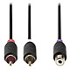 Nedis Subwoofer Cable 2 x RCA Macho a RCA Hembra - 20cm Cable de subwoofer 2 x RCA a RCA (macho/hembra) 
