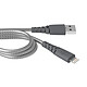 Force Power Câble USB/Lightning Gris - 1.2m Câble de chargement et synchronisation USB vers Lightning