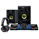 Hercules DJStarter Kit Complete set with USB mobile DJ controller, 2 tracks, 8 pads and sound card, 2 x 15 watt active monitor speakers and headphones