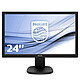 Philips 23.6" LED - 243S5LJMB 1920 x 1080 pixels - 1 ms (gris à gris) - Format large 16/9 - Dalle TN - Pivot - DVI/HDMI/DisplayPort - Noir