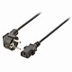 Nedis Cable de alimentación para PC, monitor e inversor negro - 3 metros Cable de alimentación macho Schuko en ángulo según IEC-320-C13 - 3 m