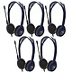 Logitech Wired 3.5 mm Headset with Microphone Lot de 5 casques-micro pour élèves