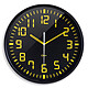 Orium Horloge silencieuse Contraste Noir/jaune Horloge silencieuse de 30 cm de diamètre