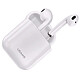 Usams TWS Twins BT Blanc Écouteurs intra-auriculaires stéréo Bluetooth avec microphone et dock de recharge