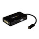 StarTech.com Adaptateur de voyage USB Type-C vers VGA, DVI ou HDMI Adaptateur USB-C vers HDMI / VGA / DVI (compatible 4K30 Hz)