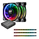 Thermaltake Riing Plus 12 RGB Premium Edition Combo Kit Paquete de 3 ventiladores de 120 mm LED RGB 16,8 millones de colores + caja de control + 3 tiras de luz LED RGB