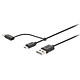 Nedis CCGB60610BK10 USB-A 2.0 to micro-USB, USB-C 2-in-1 charging and syncing cable (1m)