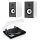 Yamaha MusicCast VINYL 500 Noir + Triangle Sensa SN01A Blanc Mat Platine vinyle multiroom à 2 vitesses (33-45 trs/min) avec pré-ampli intégré, Bluetooth, Wi-Fi et AirPlay + Enceinte sans fil active Bass-Reflex Bluetooth aptX avec pré-amplificateur phono (par paire)