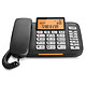 Gigaset DL580 Noir Téléphone filaire avec touches larges et écran lumineux