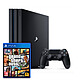 Sony PlayStation 4 Pro (1 To) + Grand Theft Auto V - GTA 5 Console Ultra HD 4K avec disque dur 1 To et manette sans fil + jeu Grand Theft Auto V - GTA 5