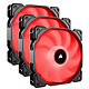 Corsair Air Series AF120 Low Noise - Red (set of 3) Pack of 3 120 mm case fans with red LEDs