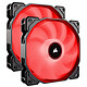 Corsair Air Series AF140 Low Noise - Red (set of 2) Pack of 2 x 140mm case fans with red LEDs