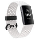 FitBit Charge 3 Special Edition Graphite White Water-resistant  wireless fitness tracker for iOS & Android smartphones (Size S and L)