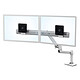 Ergotron LX Dual Direct Arm White Double steering arm with desk mount for notches up to 25".