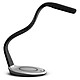 Trae Luni Black Designer LED lamp with touch control of light intensity, wireless smartphone charger and USB port