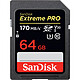 SanDisk Carte mémoire SDXC Extreme PRO UHS-I U3 64 Go Carte mémoire SDXC UHS-I U3 classe 10 64 Go