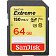 SanDisk Carte mémoire SDXC Extreme UHS-I U3 64 Go Carte mémoire SDXC UHS-I U3 classe 10 64 Go