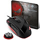 Spirit of Gamer Pro-M3 Wired mouse and mousepad set for gamers - right handed - 3200 dpi optical sensor - 8 buttons - RGB backlight - adjustable weight