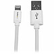 StarTech.com Câble Apple Lightning slim vers USB blanc Câble USB 2.0 vers Lightning (M/M - 2 m) - Blanc