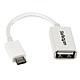 Startech.com Adaptateur micro USB B mâle / USB 2.0 Host OTG femelle - Blanc Câble adaptateur Micro USB vers USB Host OTG - Mâle/Femelle - 12 cm - Blanc