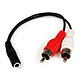 StarTech.com Câble audio stéréo Jack 3.5 mm vers 2 x RCA - F/M - 15 cm Câble audio stéréo Jack 3.5 mm vers 2 x RCA (Femelle/Mâle) - 15 cm