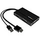 StarTech.com Adaptateur audio/vidéo - Convertisseur 3-en-1 HDMI vers DisplayPort VGA ou DVI - Noir Adaptateur HDMI vers DisplayPort, VGA ou DVI avec alimentation par USB